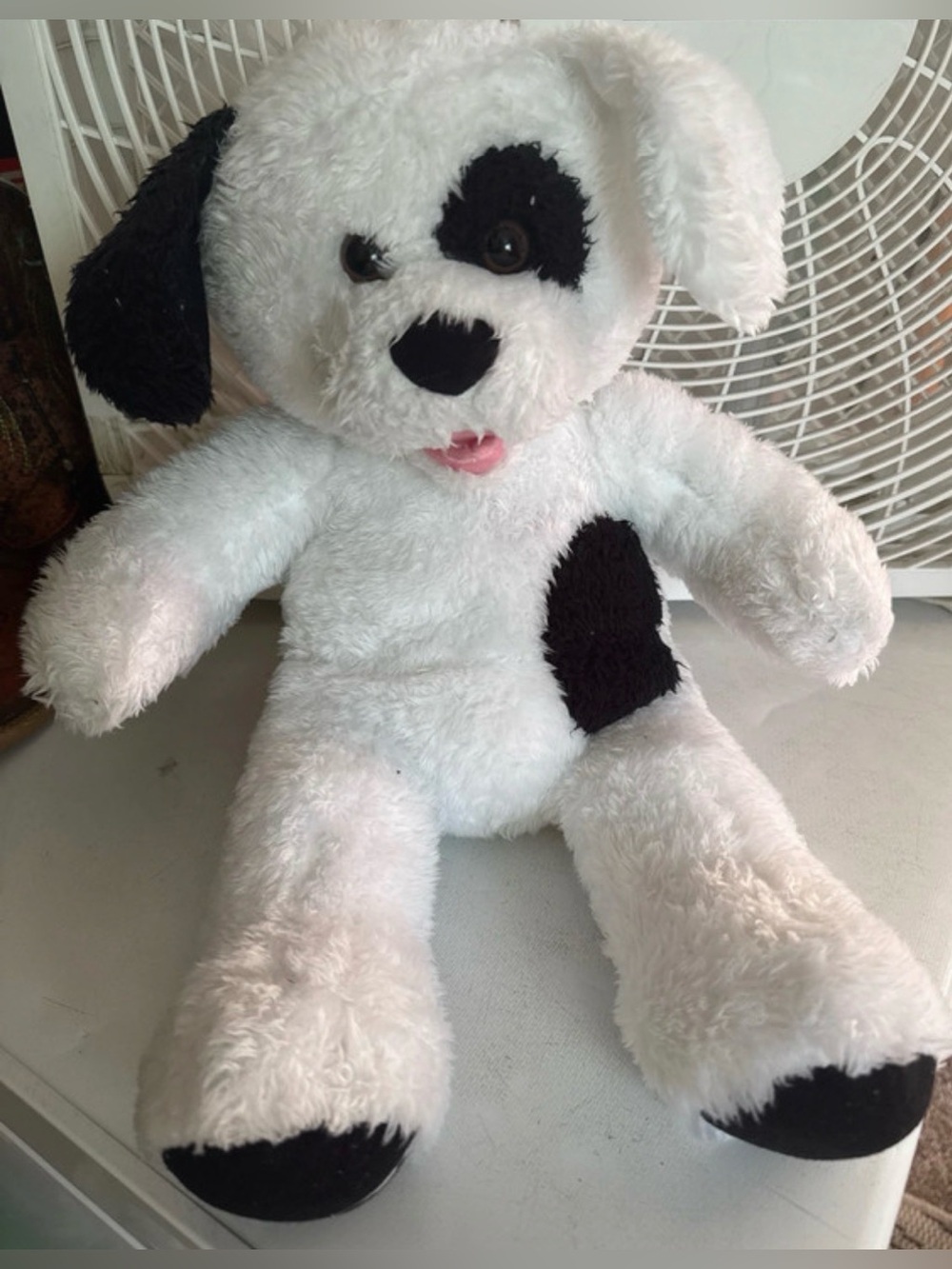 Build a Bear Cookies & Cream Black White Dog Plush Puppy Doll Toy Stuffed Animal